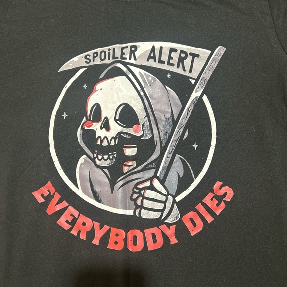 ROMWE Black Tee with Grim Reaper Graphic - Picture 2 of 3